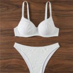CONJUNTO DE BIKINI DE UN SOLO COLOR CON ARO PARA MUJER