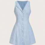 VESTIDO ACAMPANADO DE TEXTURA PARA MUJER, ELEGANTE Y VERSÁTIL