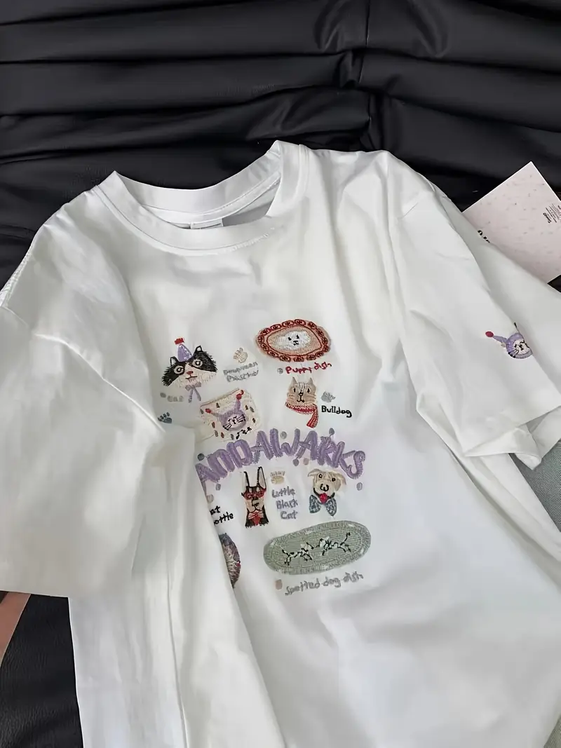 Camiseta bordada Camiseta bordada de mascotas - Imagen 1