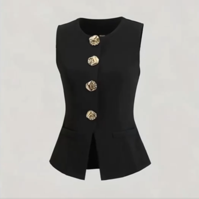 Blusa elegante de botones dorados